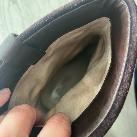 Michael Kors Signature Brown Leather Ankle Suede Fulton Harness Boots Size 10 - Picture 4 of 9